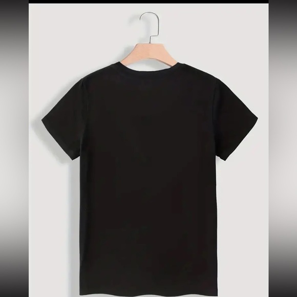 Women’s Black Merry Christmas Paw Print Crewneck Short Sleeve Tee. Sizes 0X & 1X - Picture 2 of 2